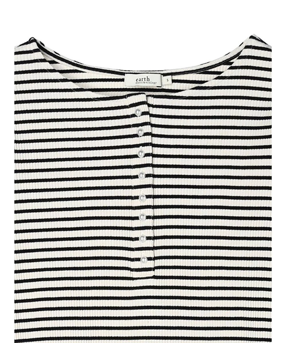 earth music&ecology パールヘンリーリブプルオーバー 