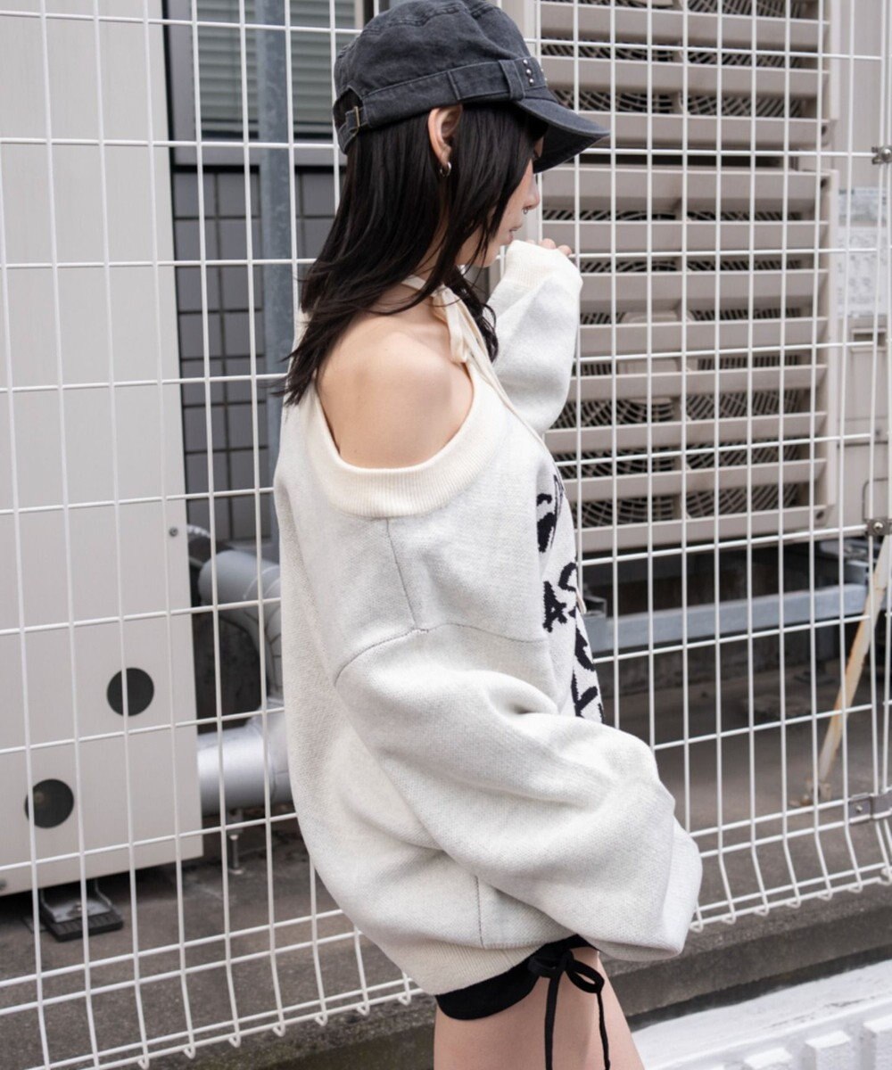 WEGO 2WAYショルダーリボンニット 