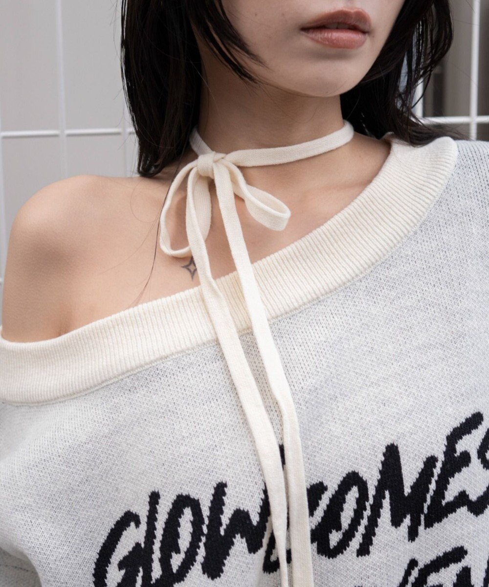 WEGO 2WAYショルダーリボンニット 