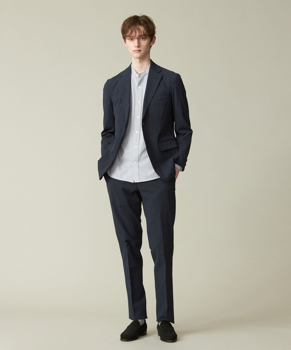 J.PRESS MEN 【セットアップ対応 / ウォッシャブル】トラベラーズシアサッカー スラックス 