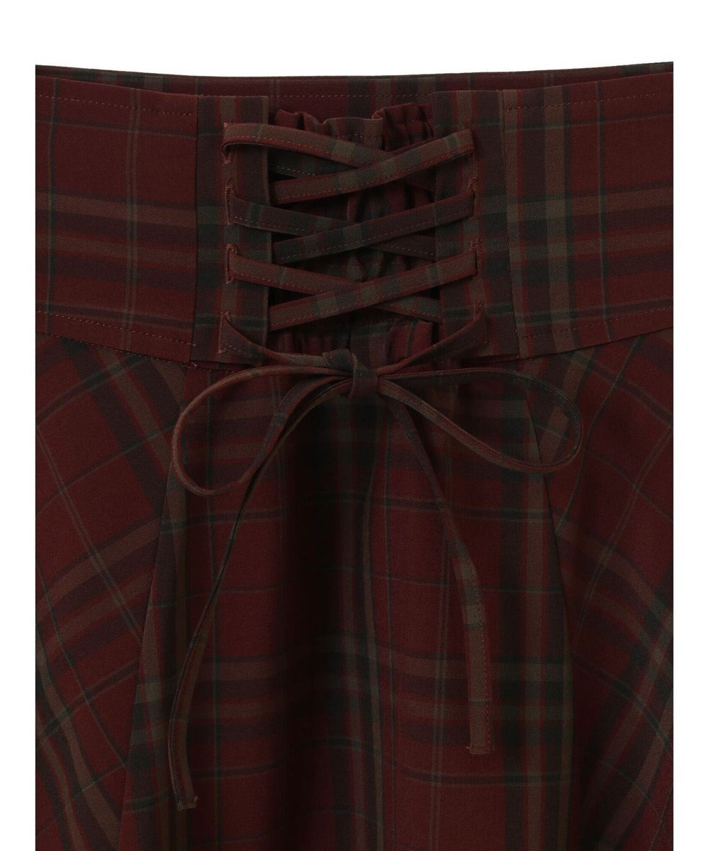 earth music&ecology バックレースアップチェックスカート 