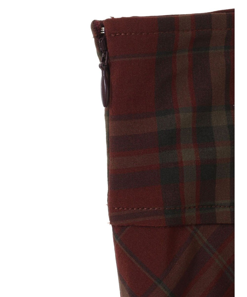 earth music&ecology バックレースアップチェックスカート 