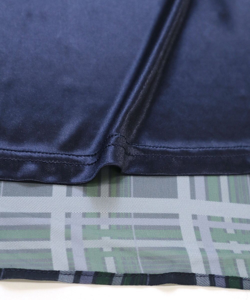 Tiaclasse 【新色追加・洗える】チェック柄フレア袖シアーワンピース 