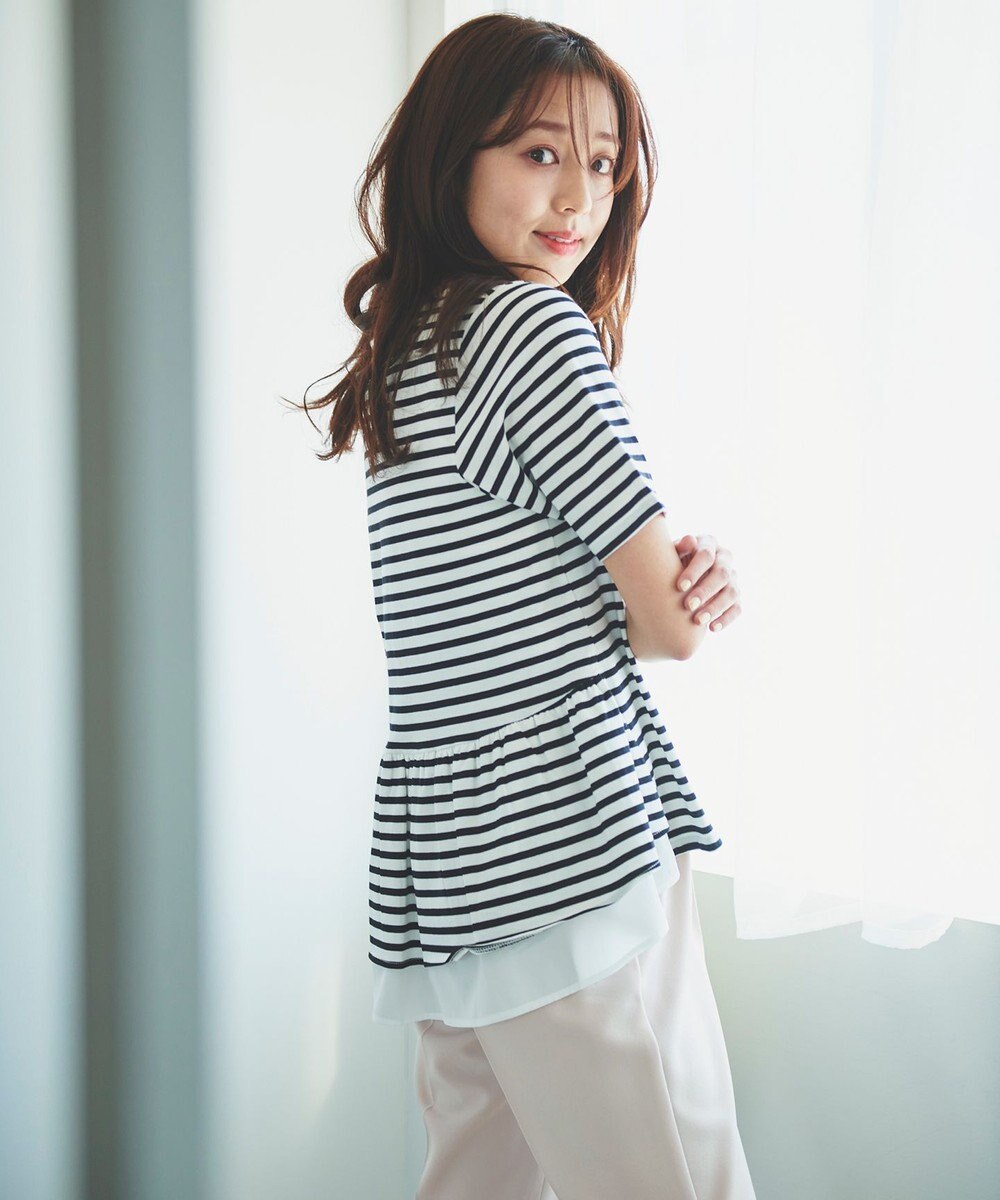 Feroux 【UVケア】バックペプラムチュニック Tシャツ 