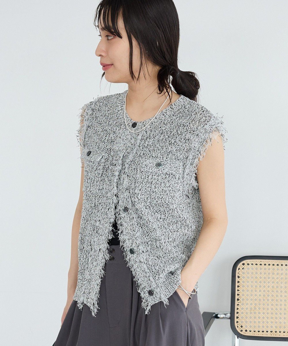 CRAFT STANDARD BOUTIQUE フリンジノースリーブニットプルオーバー 