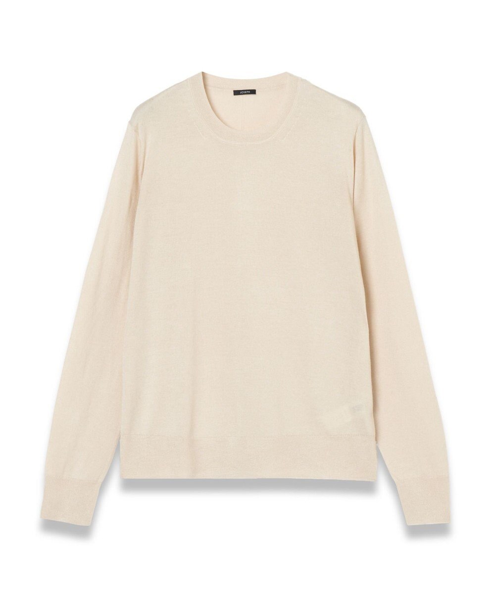JOSEPH 【洗える】スーパーファインコットンシルク　ラウンドネックニット 