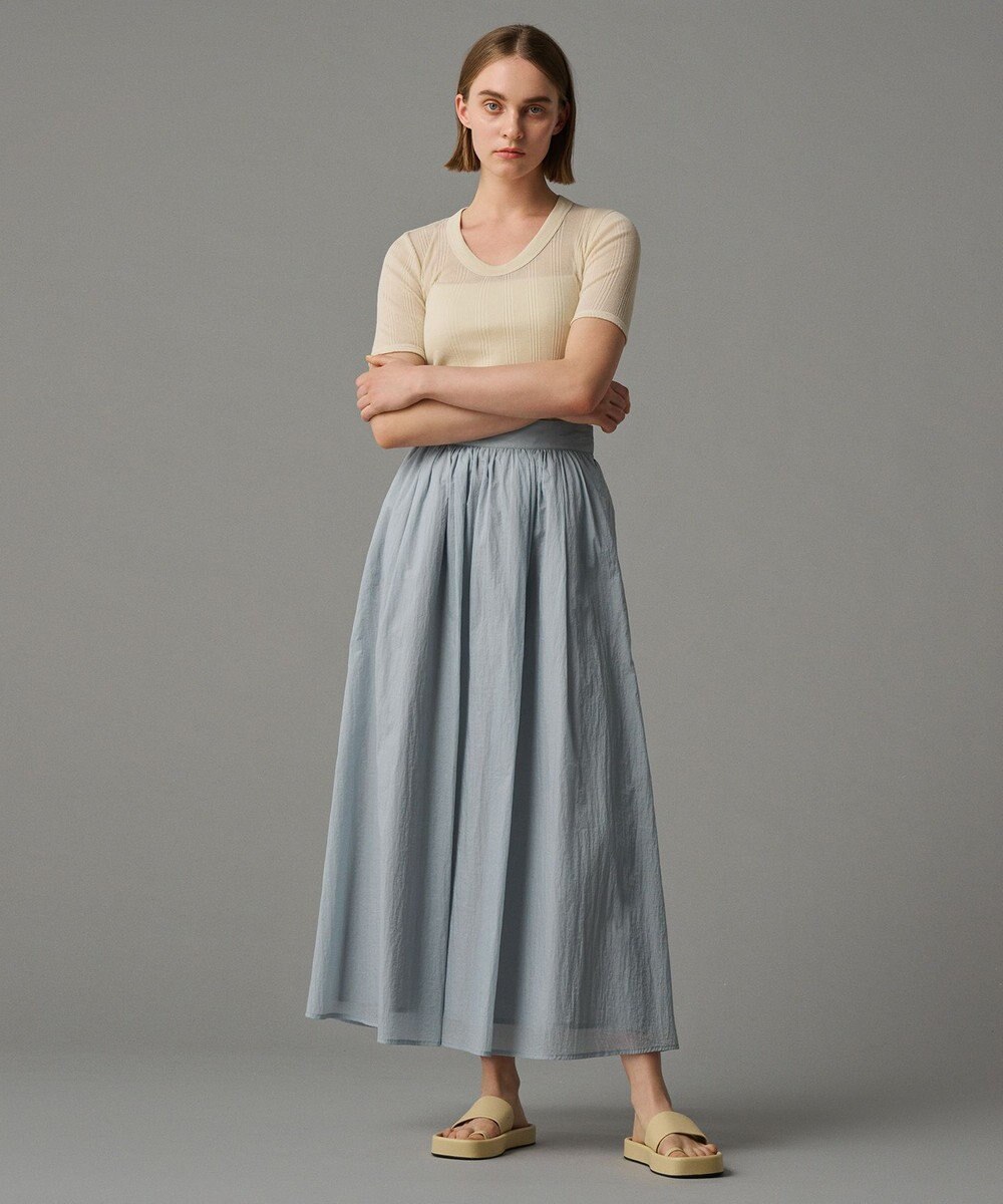 uncrave 【手洗い可】シアー ランダムリブ Uネック カットソー（uncrave STANDARD） 