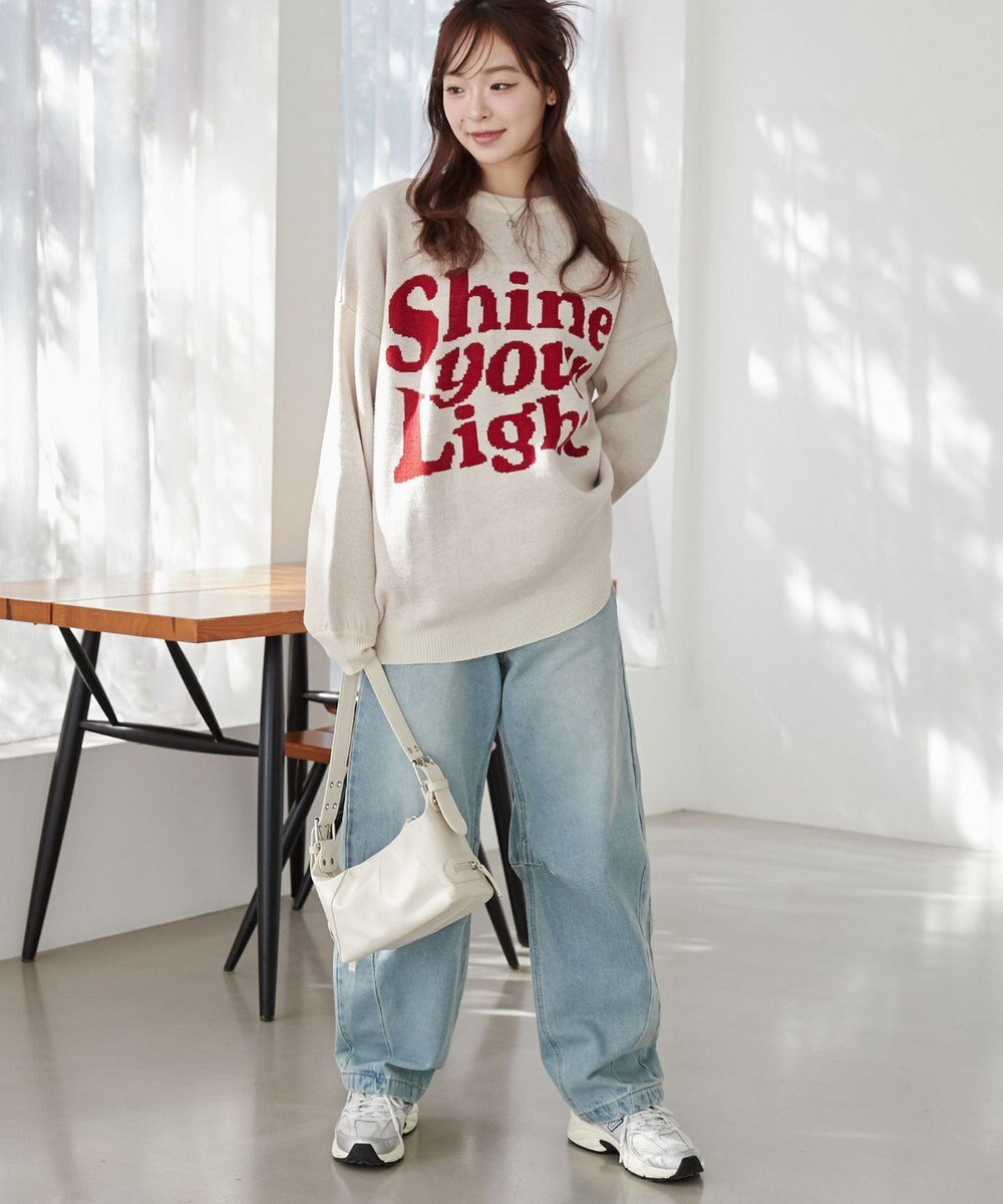 WEGO グラフィックBIGニットプルオーバー 