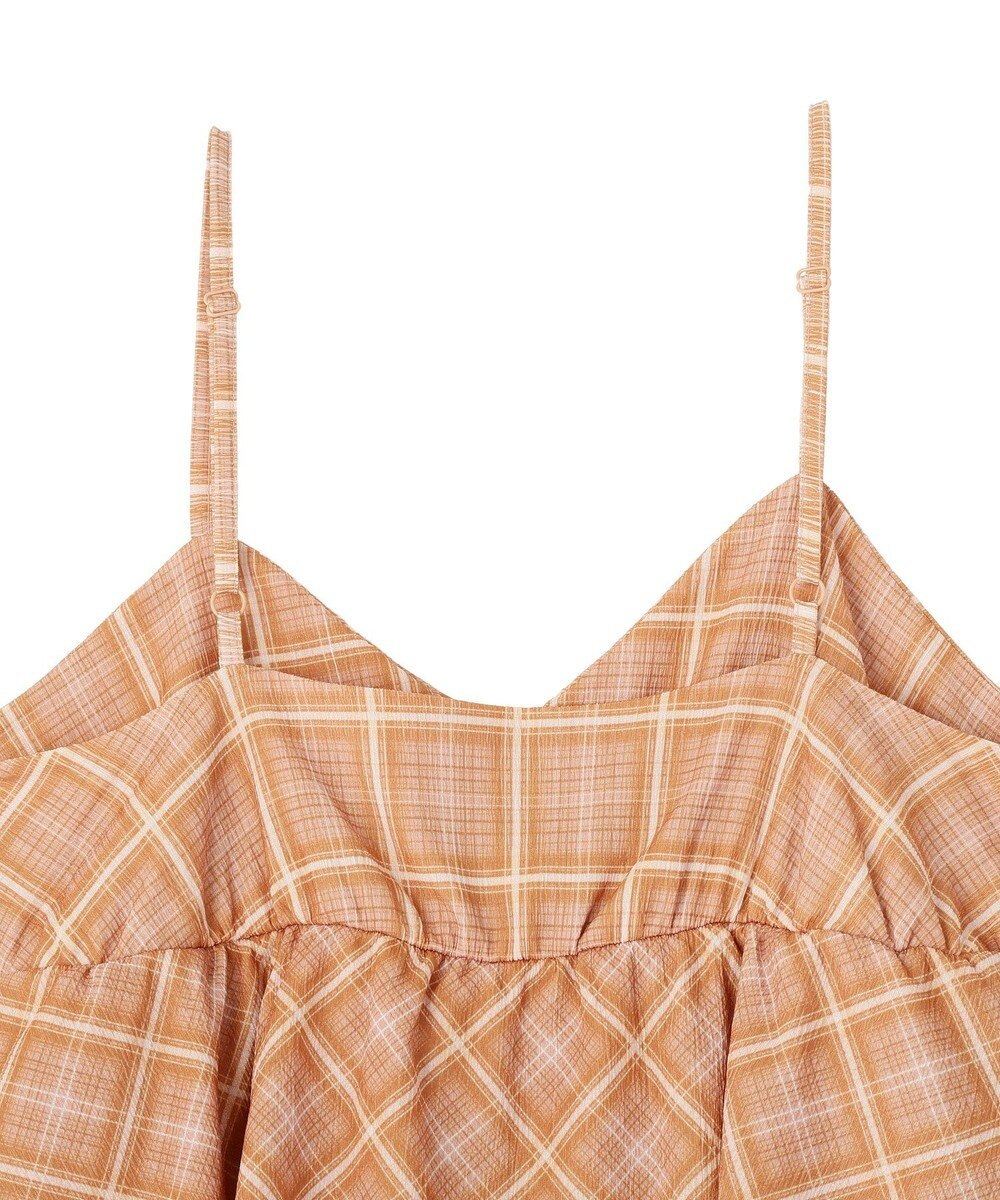 Green Parks ペプラムチェックキャミワンピース 