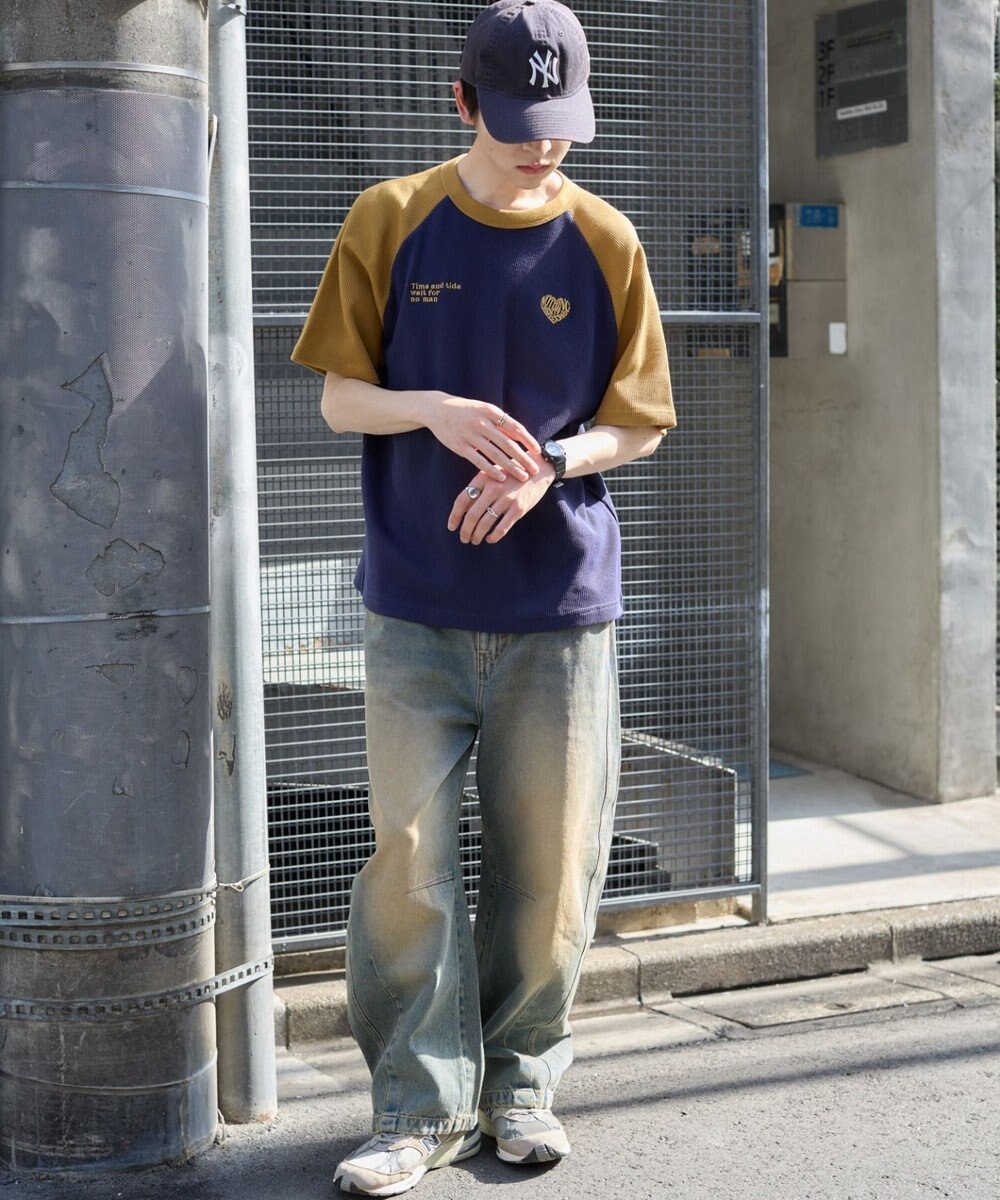 WEGO 【ユニセックス着用ITEM/MLサイズ展開】ワッフルラグランT（SS） 