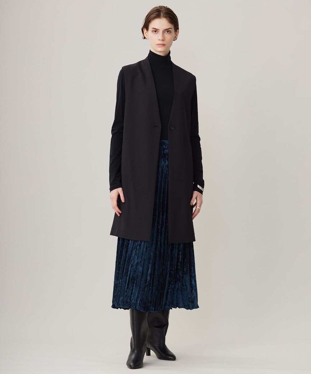 ICB 【洗える】 シアーベルベット プリーツスカート 