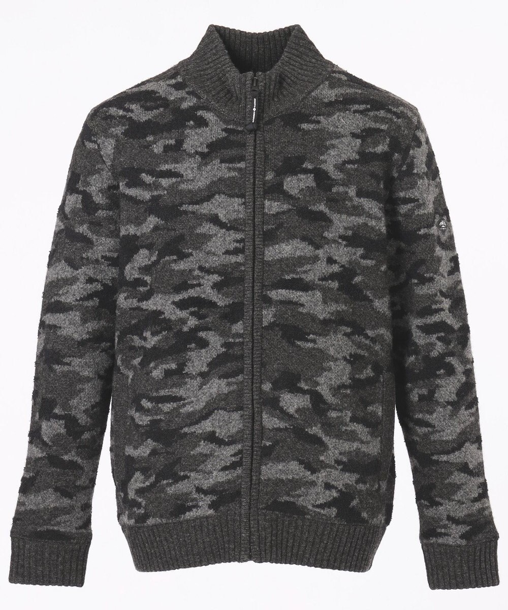 JOSEPH ABBOUD MOUNTAIN 【UNISEX】ラムウール×モールカモフラ フルZIPニット 
