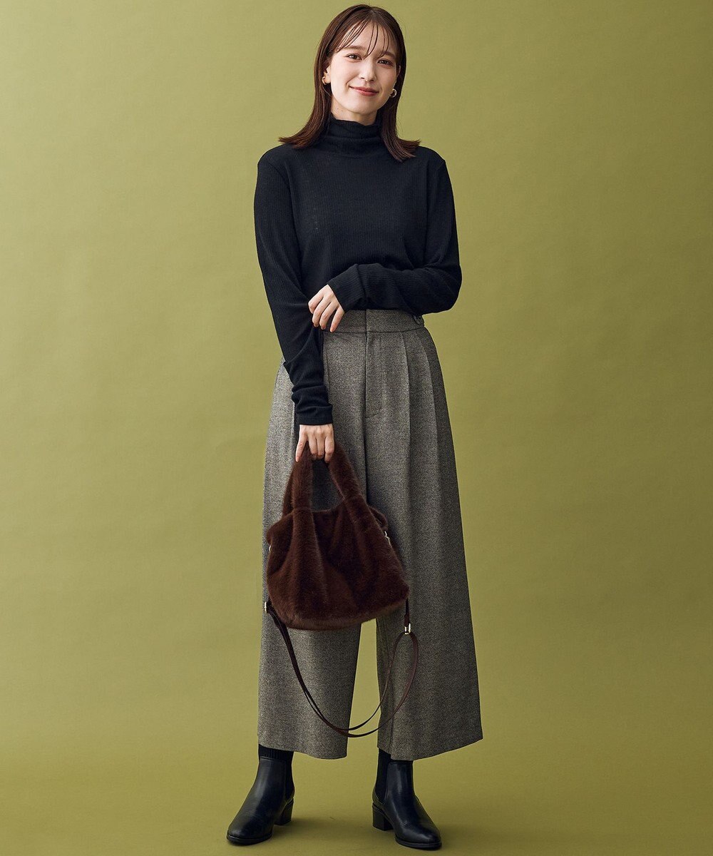 ANY L 【ウエストゴム】ライトツイードパンツ 