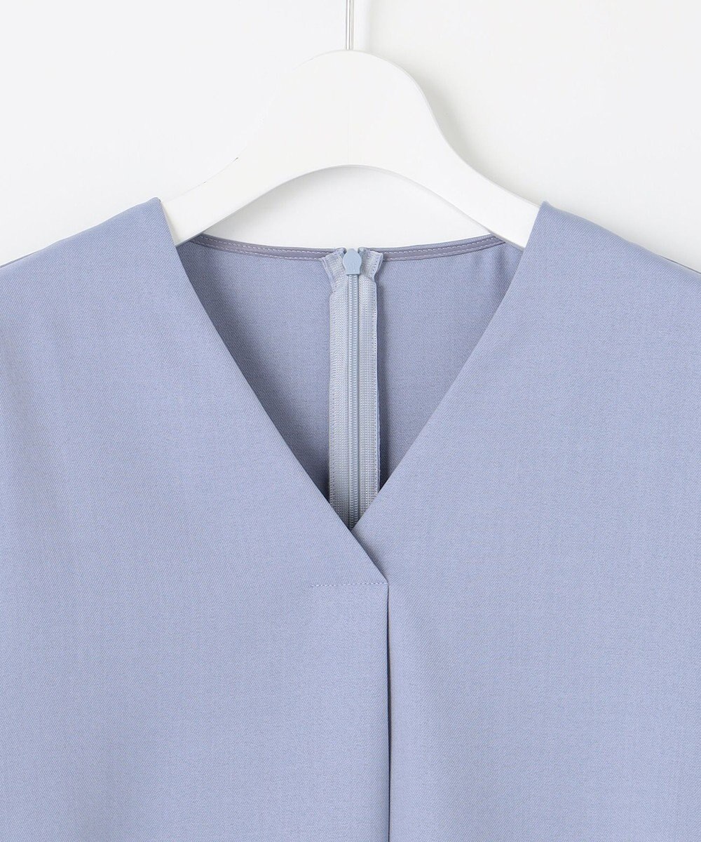 自由区 【接触冷感・速乾・UVケア・撥水・防シワ・XSサイズあり】リネンライクツィル5分袖 ブラウス 