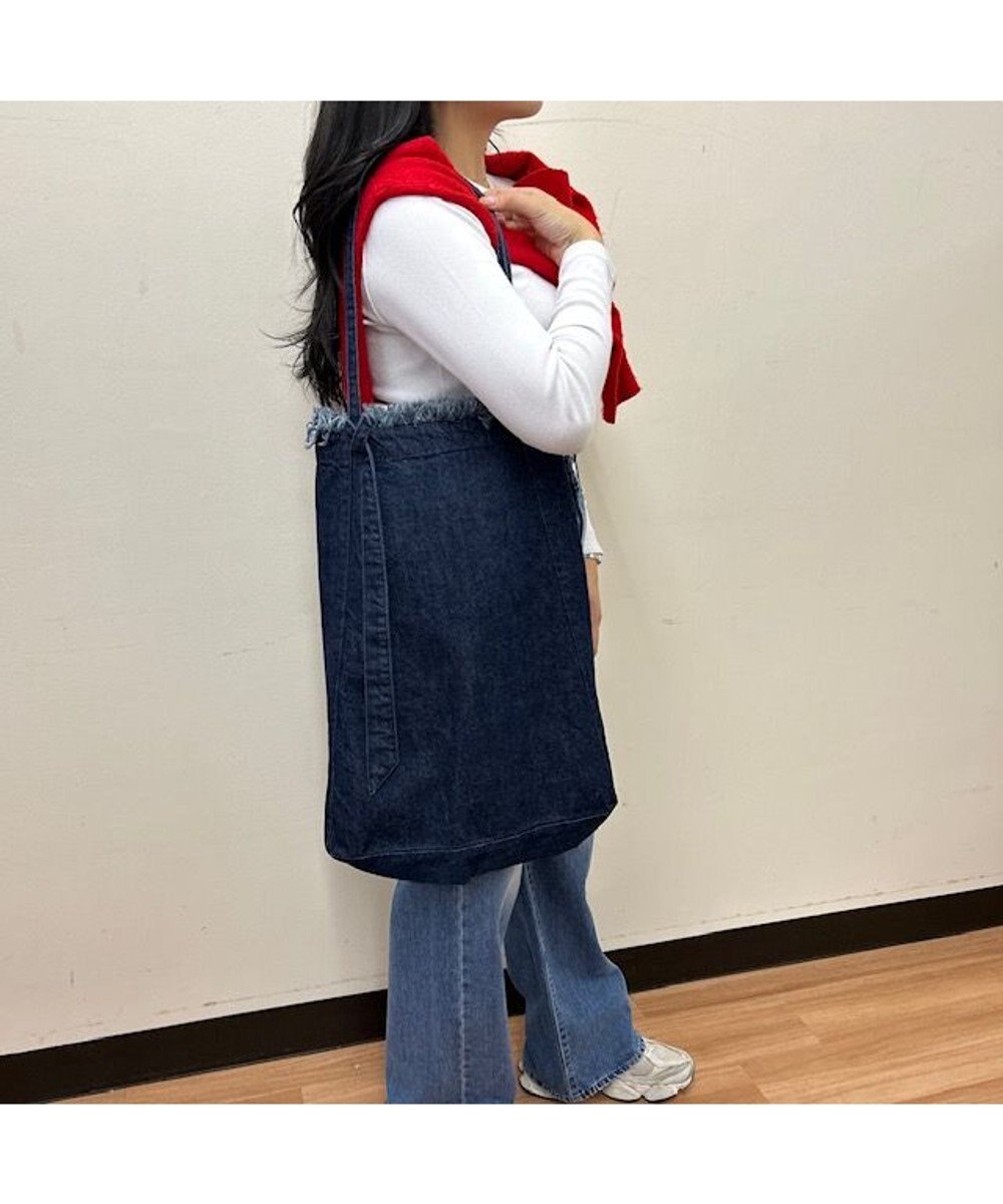woadblue 【157】DENIM TIE TOTE デニムトートバッグ ダークブルー 