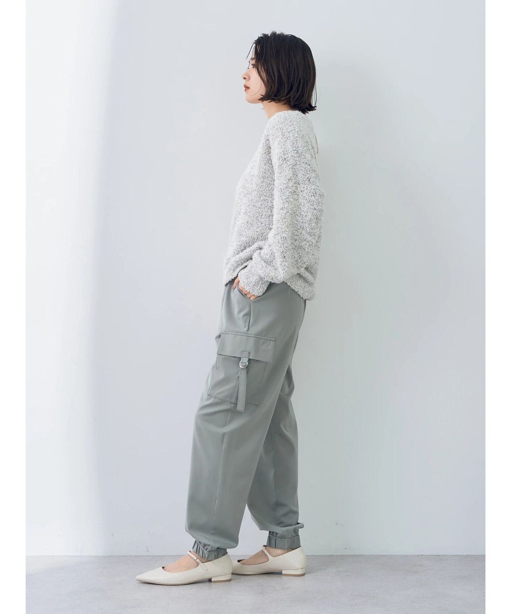 YECCA VECCA レースアップリボンヤーンニット 