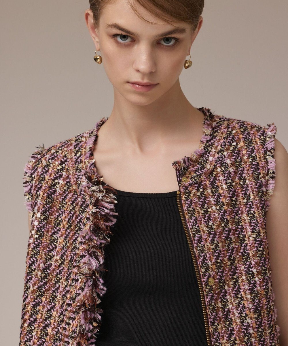 GRACE CONTINENTAL コンパクトツイードベスト 