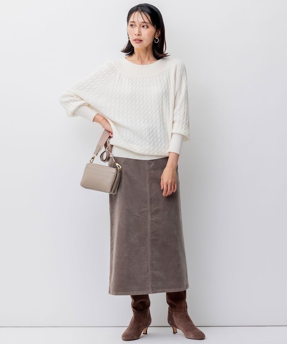 23区 【洗える】23区DENIM ベルベットストレッチ Aライン スカート 