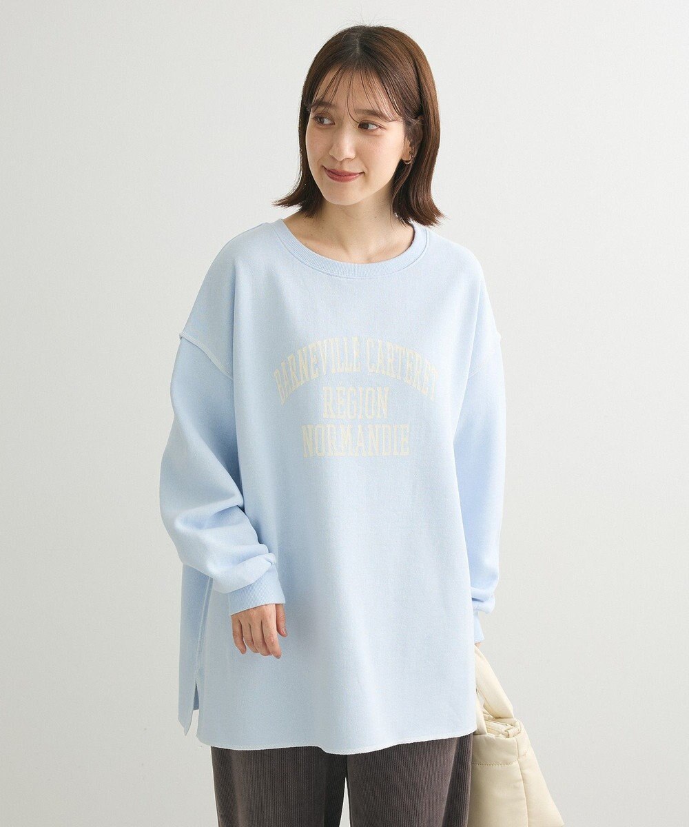 Green Parks 裏起毛配色ステッチロゴチュニック 