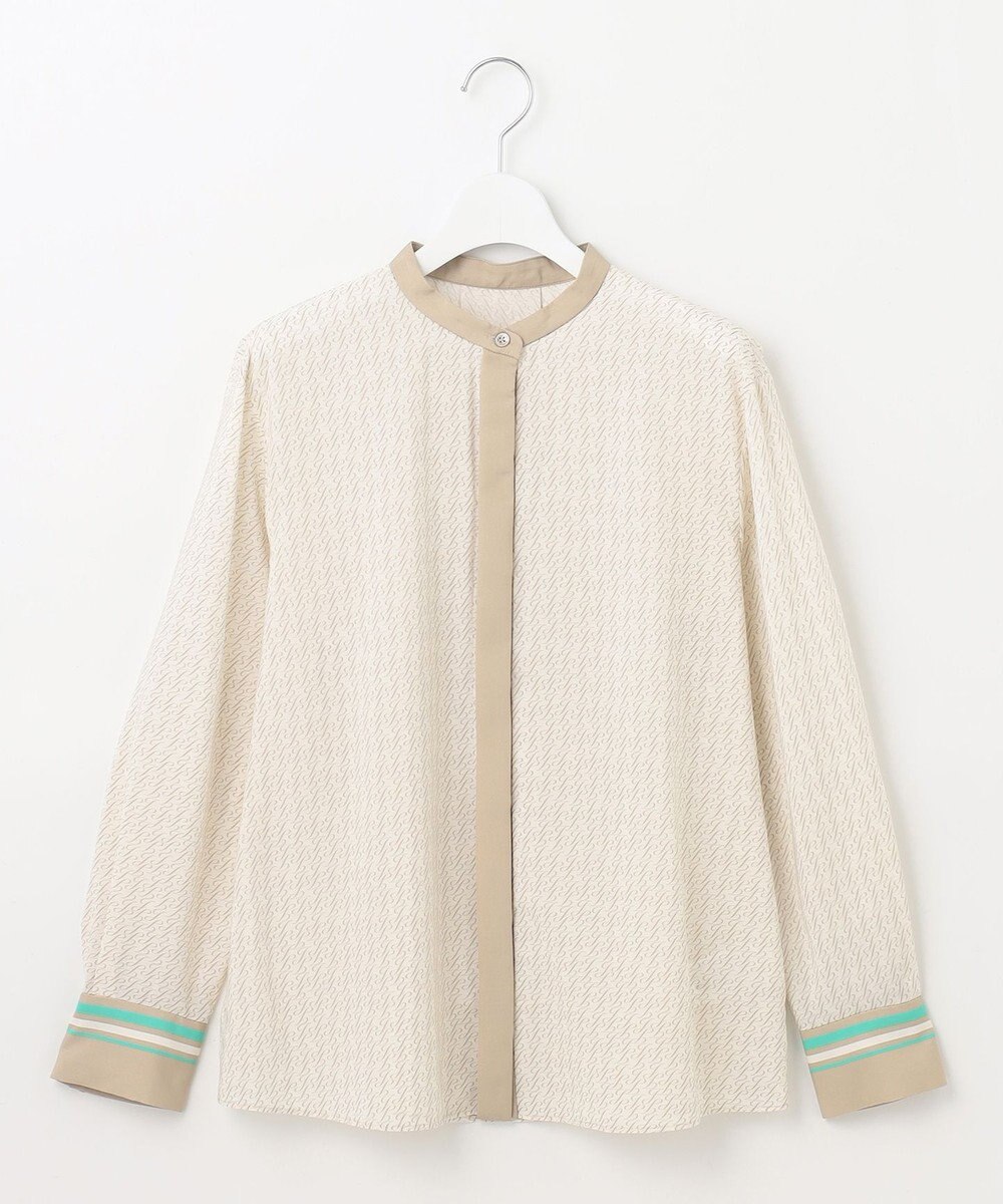 自由区 【セットアップ対応・洗える】モノグラムプリント ブラウス 