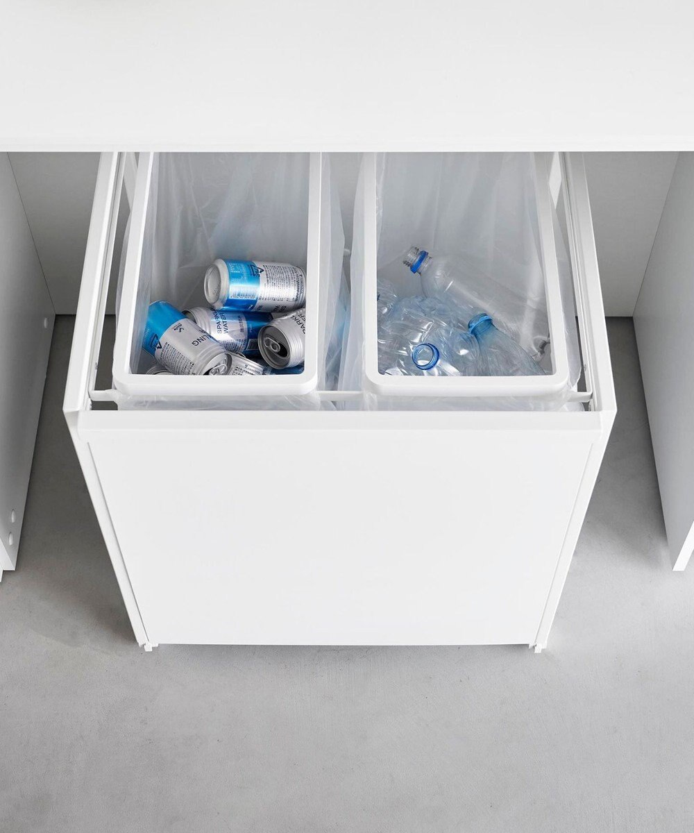 tower 目隠し分別ダストワゴン タワー 45L 2分別 ホワイト 