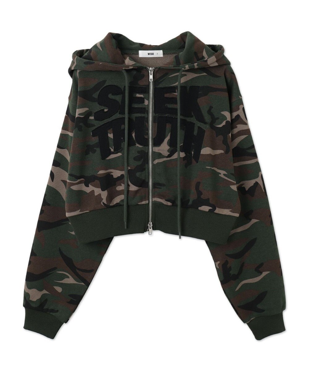 WEGO ロゴZIPショートパーカー 