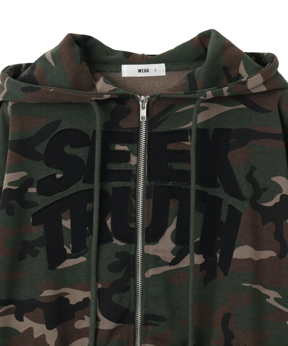 WEGO ロゴZIPショートパーカー 