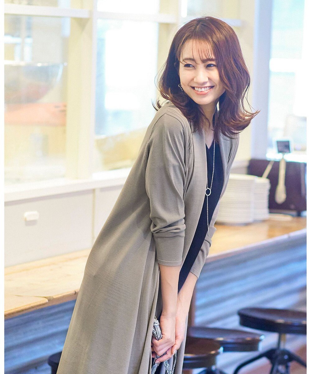 Tiaclasse L 【洗える】さらりと肌離れの良いフレンチスリーブニットチュニック 