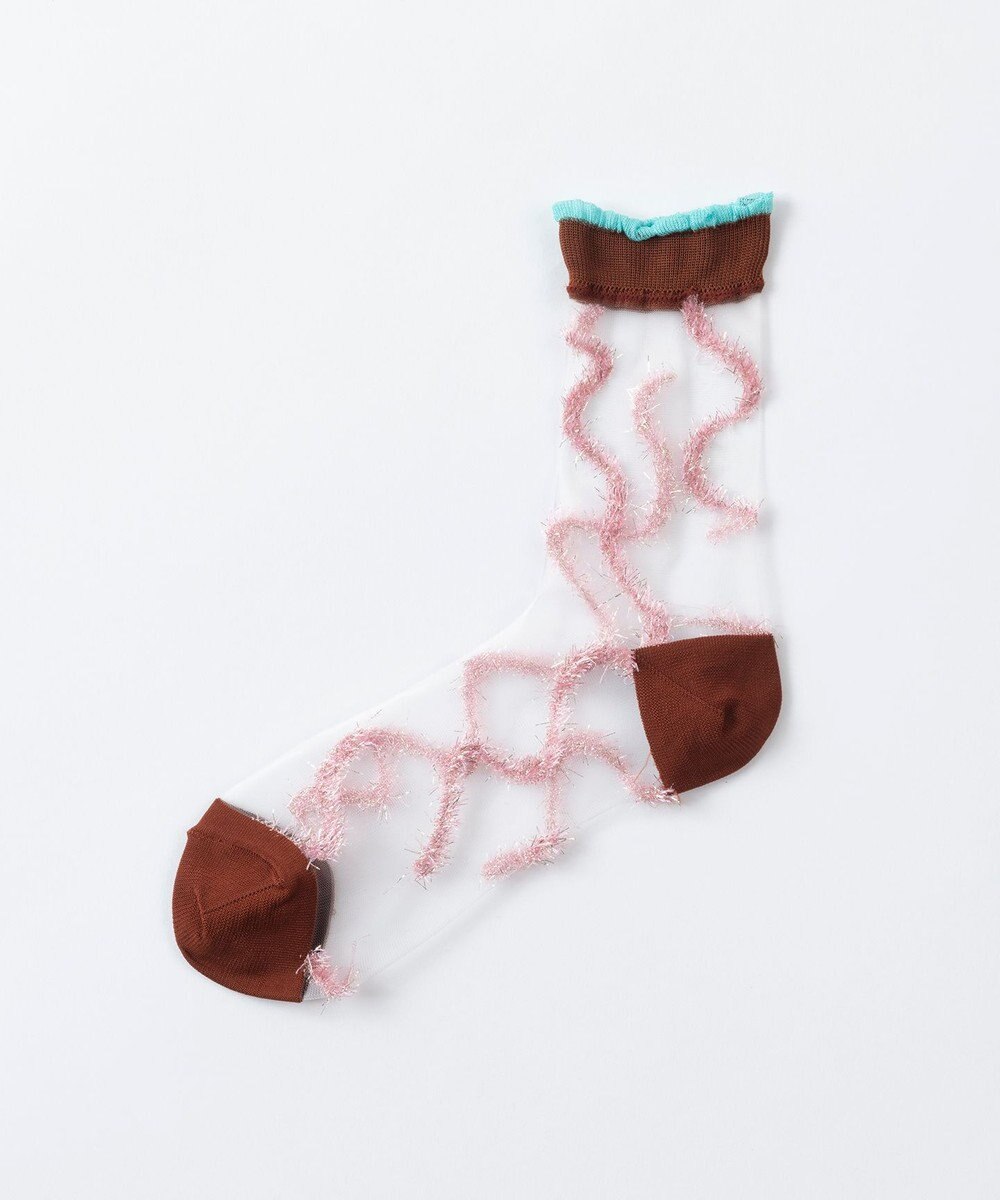 TRICOTE シースルーラインラメソックス 