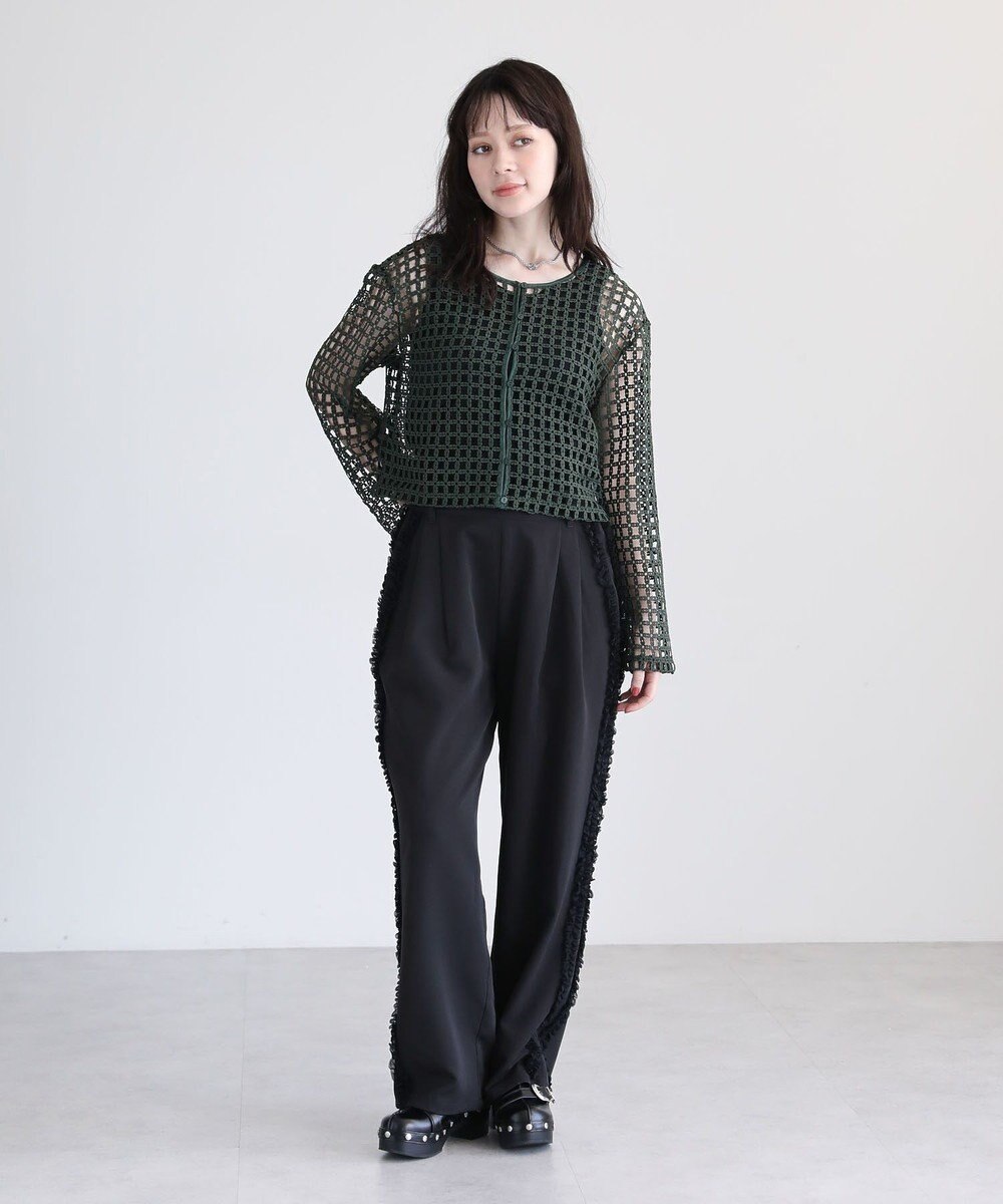 Green Parks ・ｓｗｉｎｇ　ｂｙ　サイドフリルワイドパンツ 