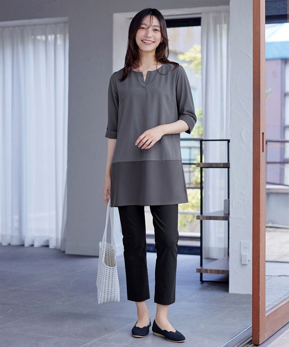 Tiaclasse L 【洗える】バイカラーチュニック 