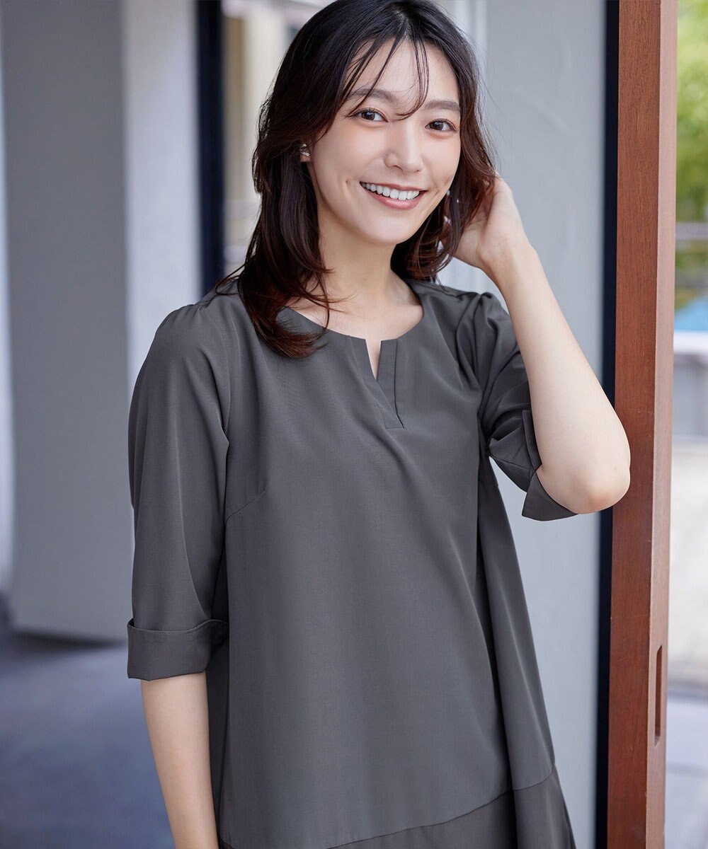 Tiaclasse L 【洗える】バイカラーチュニック 