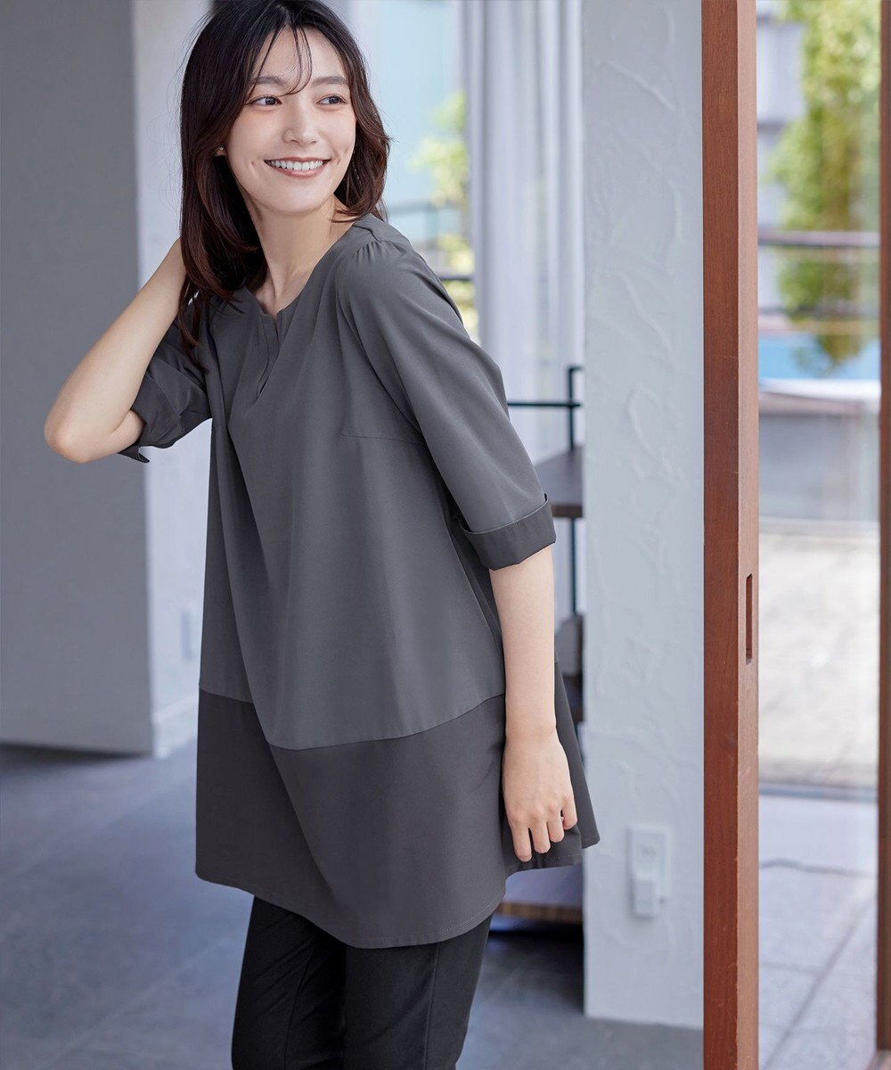 Tiaclasse L 【洗える】バイカラーチュニック 