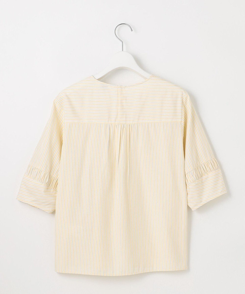 J.PRESS LADIES 【WEB限定・洗える】ストライプ キーネック ブラウス 