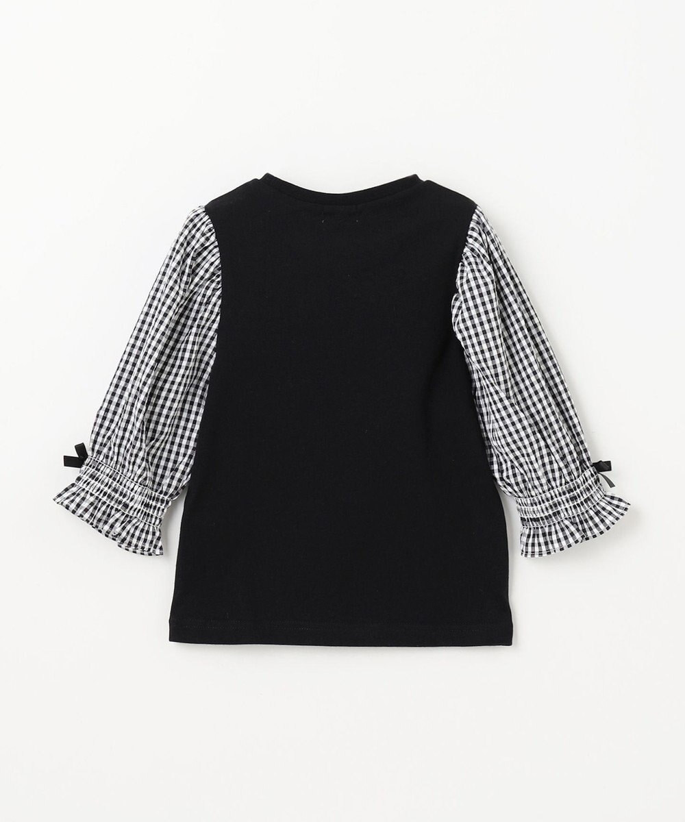 ANY KIDS 袖ギンガム 七分袖 Tシャツ 