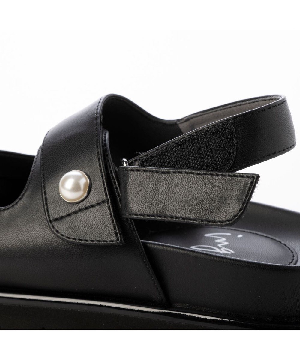 ing <ing>パールモチーフフッドベッドサンダル 