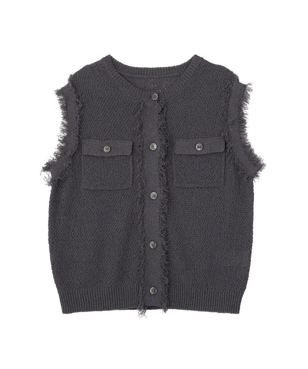 CRAFT STANDARD BOUTIQUE フリンジノースリーブニットプルオーバー 
