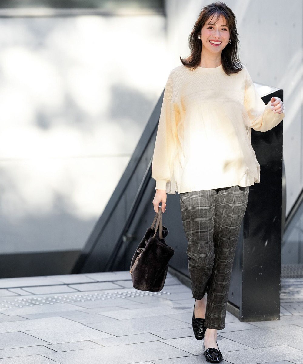 ANY SIS 【洗える】ビスチェ風チュールコンビ ニット 