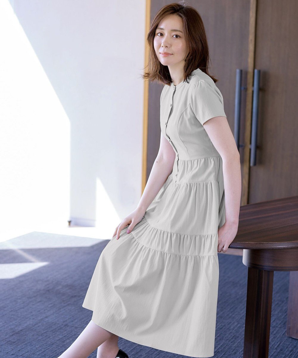 Tiaclasse 【洗える】 ティアードシャツワンピース 