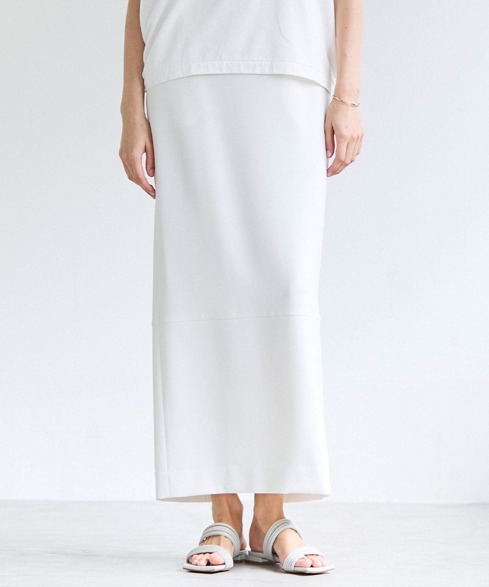 BEIGE， GYPSUM / シルキータッチ  Iラインロングスカート 