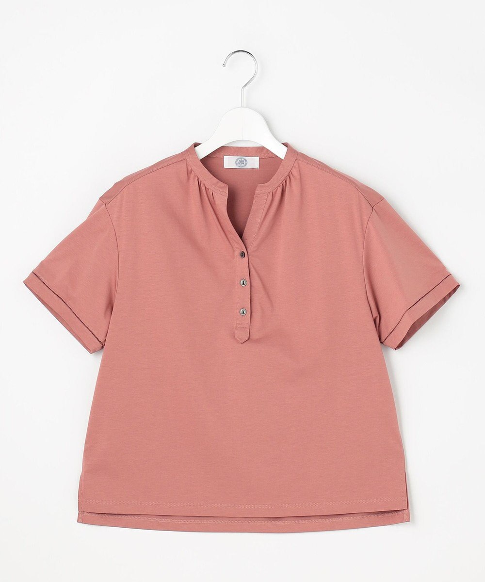 J.PRESS LADIES L プレーティングジャージー バンドカラー カットソー 