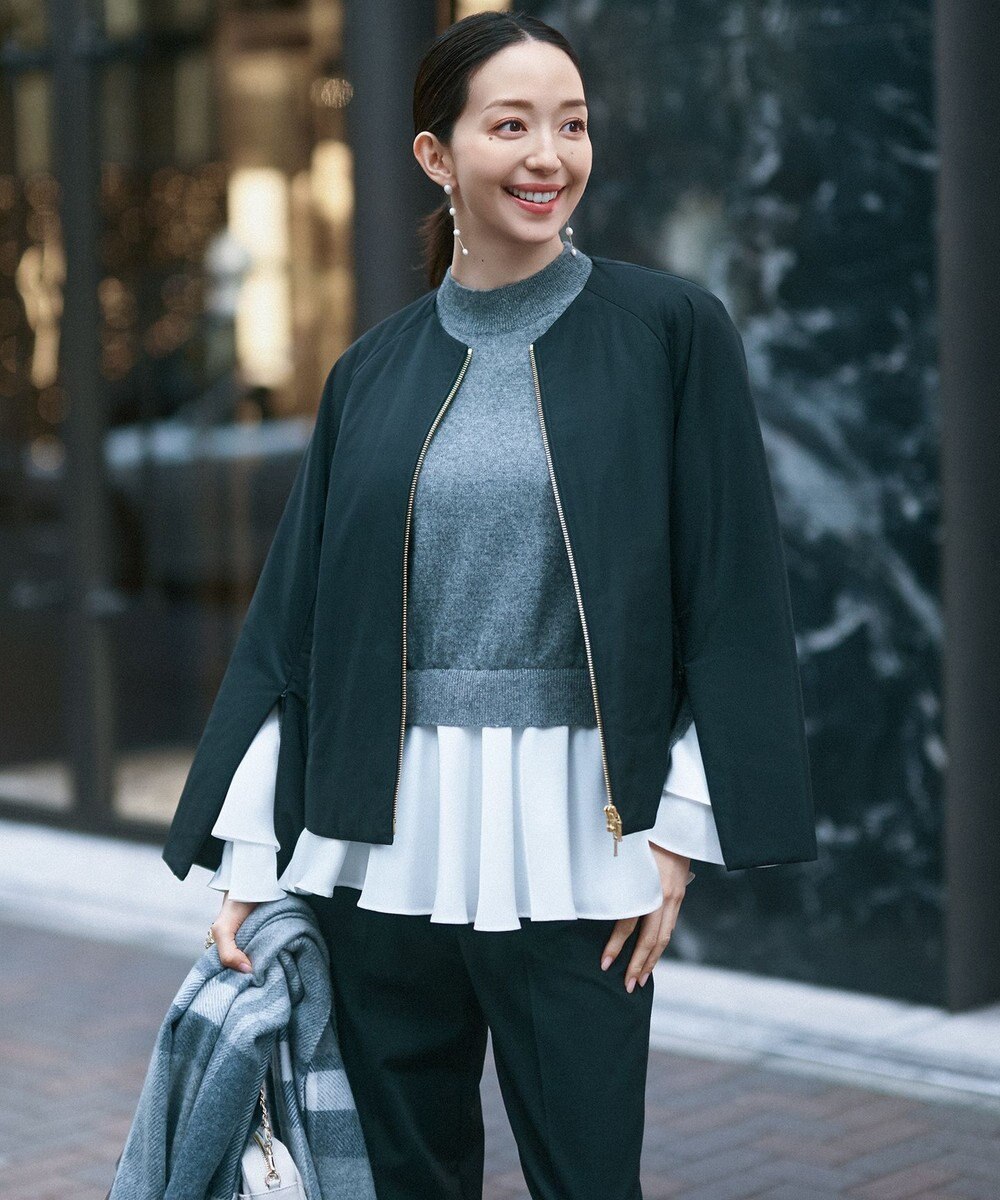 23区 L 【23区×Oggiコラボ】フレアサテンコンビ ラメニット 