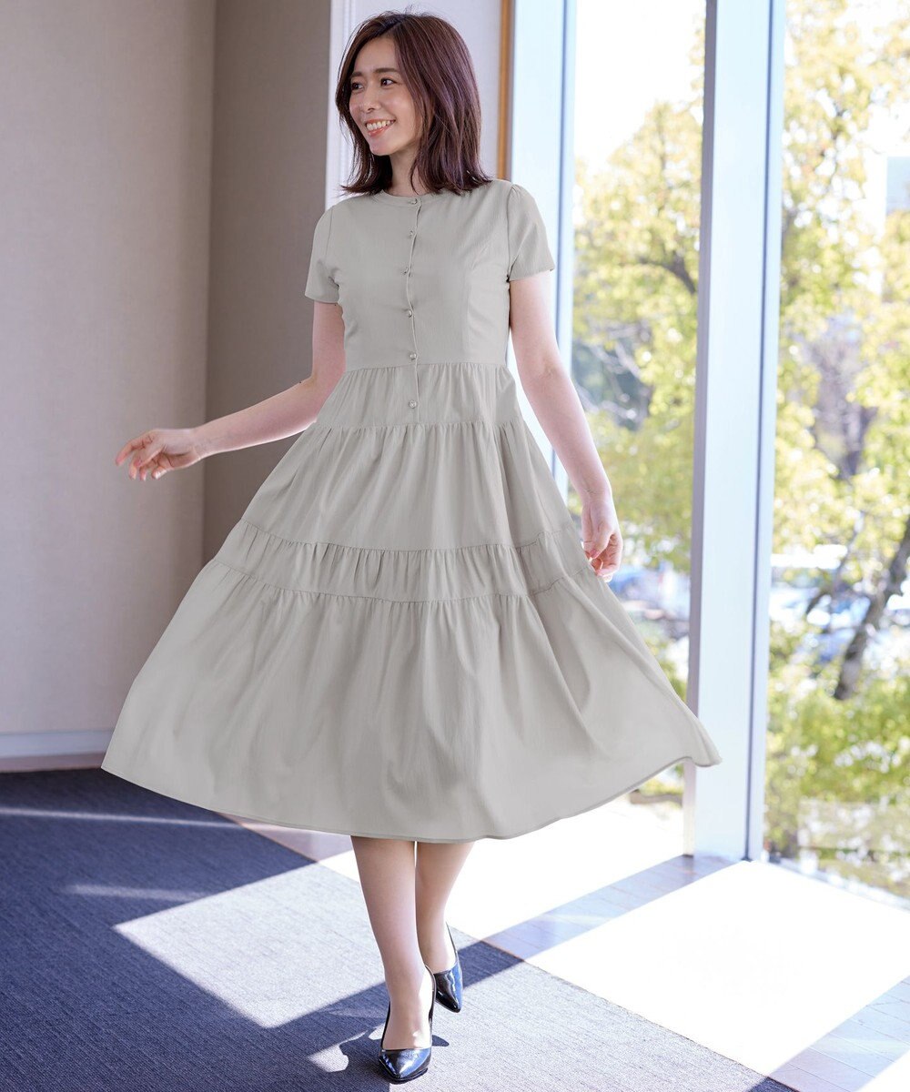 Tiaclasse 【洗える】 ティアードシャツワンピース 