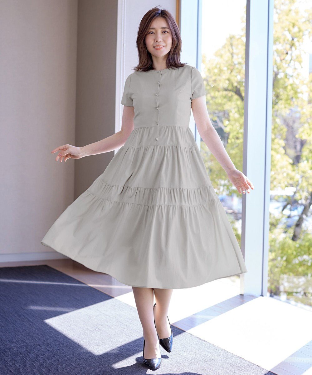 Tiaclasse 【洗える】 ティアードシャツワンピース 