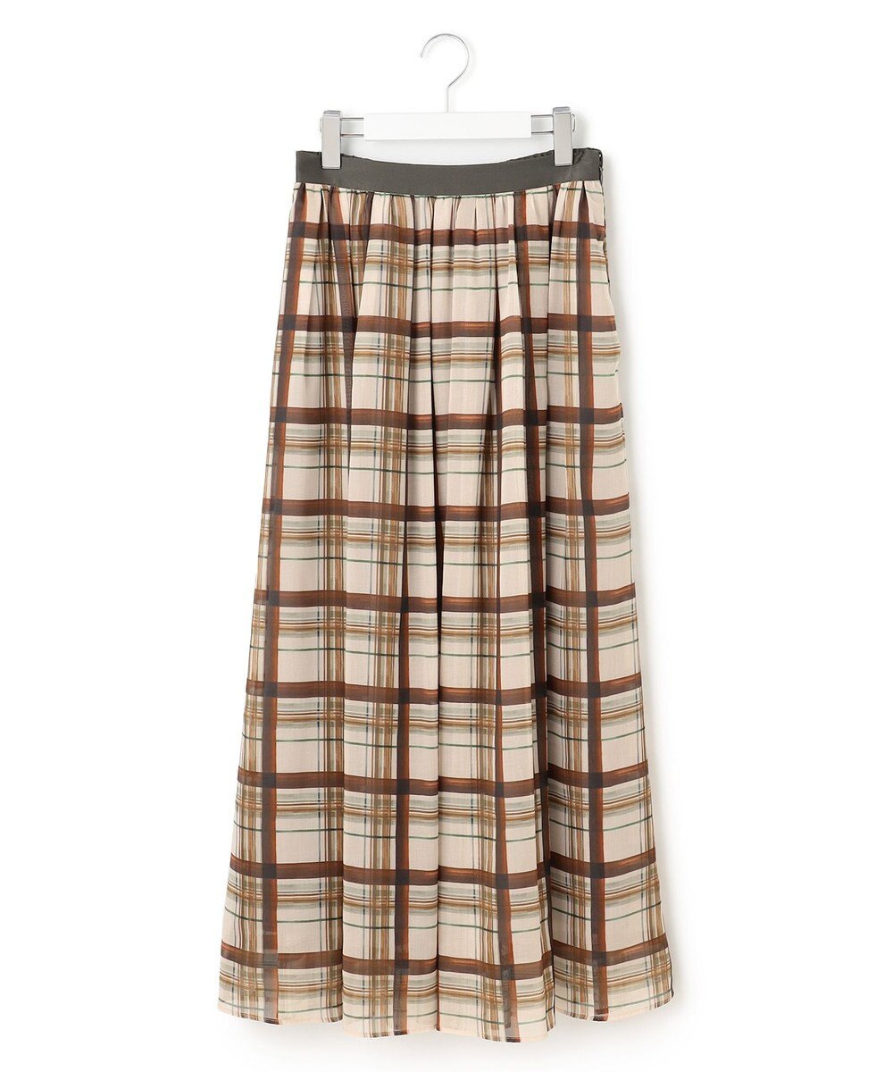 23区 【WEB&一部店舗限定/洗える】手書き風チェックプリント ギャザー スカート 