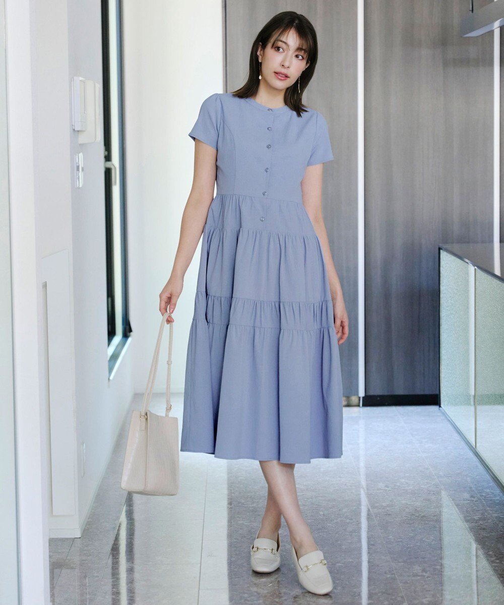 Tiaclasse 【洗える】 ティアードシャツワンピース 
