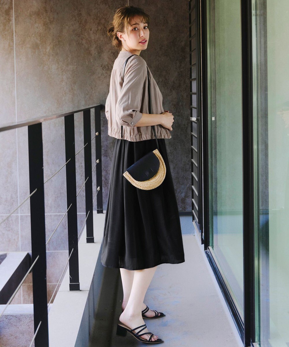 Tiaclasse シアーラウンドネックブルゾン 