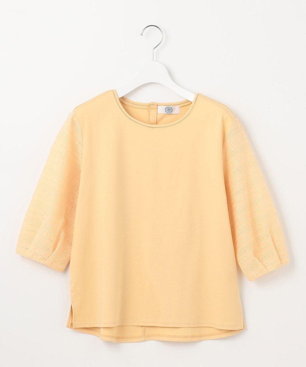 J.PRESS LADIES L 【WEB限定カラーあり】スムースジャージー 刺繍スリーブ カットソー 