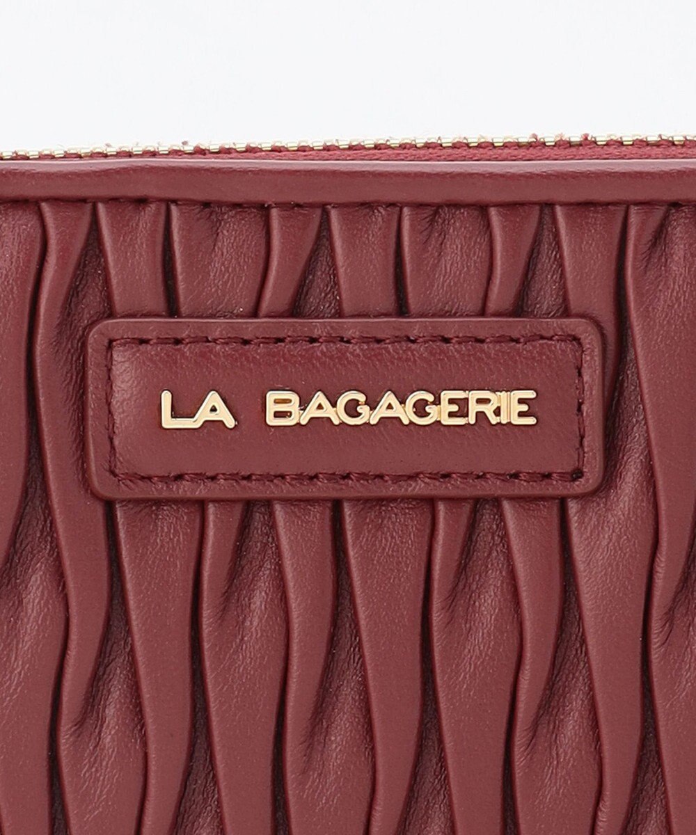LA BAGAGERIE シープレザープリーツ加工ラウンドウォレット 