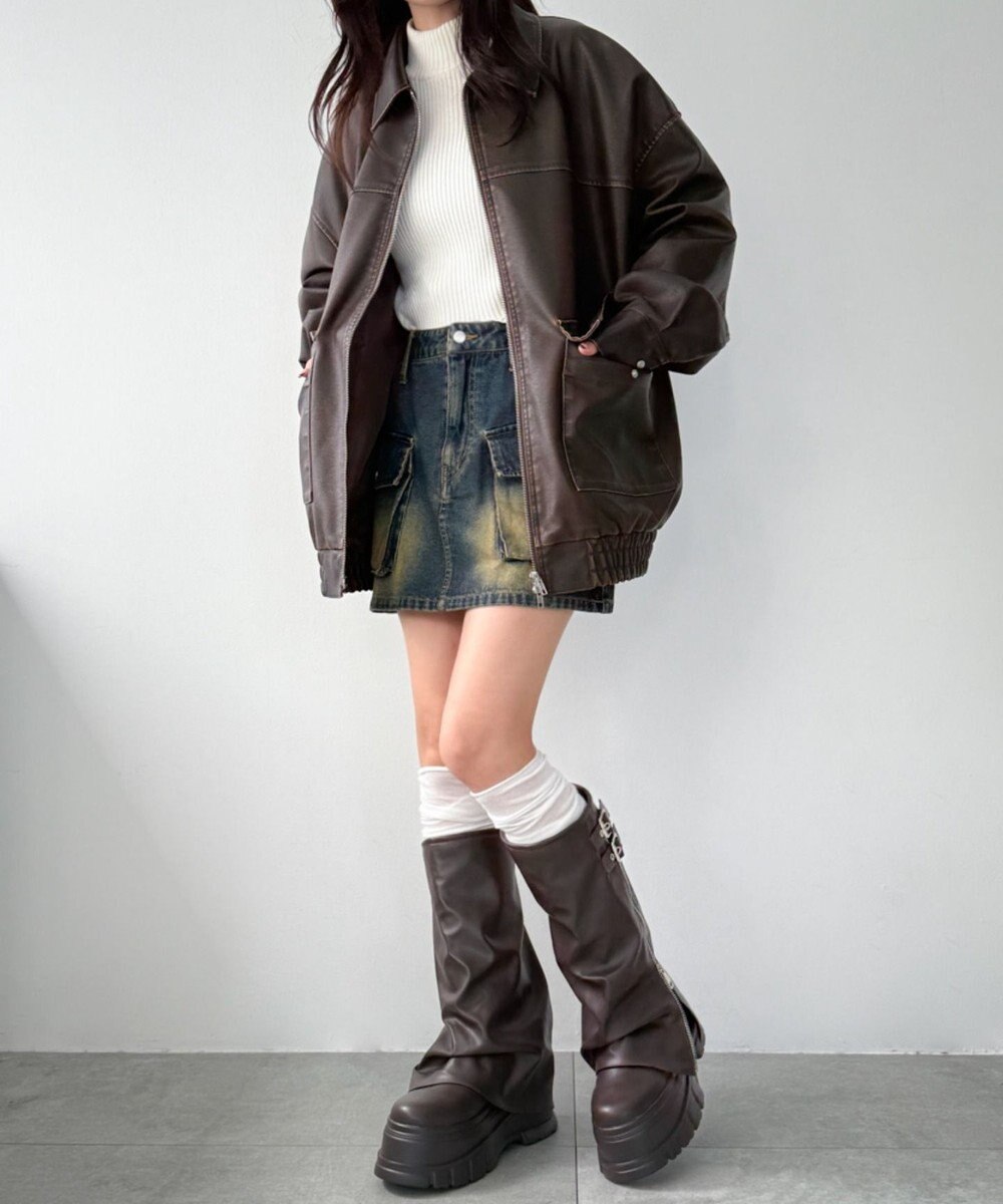 WEGO 厚底カバーロングブーツ 